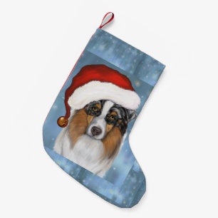 Australischer Schäferhund Weihnachtsmann Kleiner Weihnachtsstrumpf