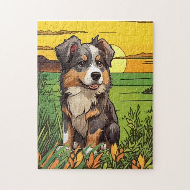 Australischer Schäferhund-Welpe (Vertikal)