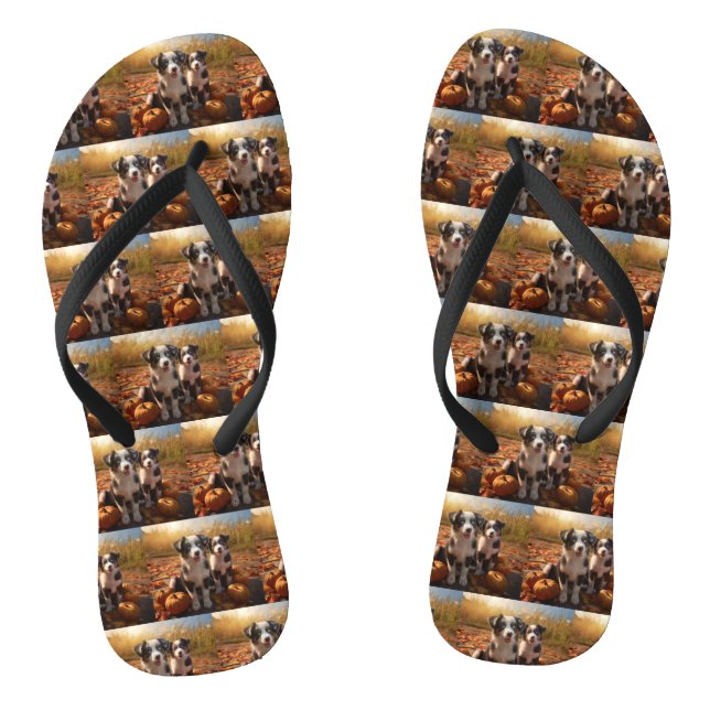 Australischer Schäferhund Welpe Autumn Delight Pum Flip Flops (Fußbett)
