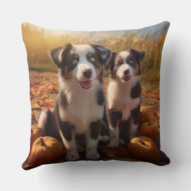 Australischer Schäferhund Welpe Autumn Delight Pum Kissen (Rückseite)
