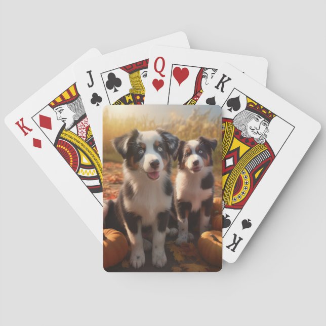 Australischer Schäferhund Welpe Autumn Delight Pum Spielkarten (Rückseite)