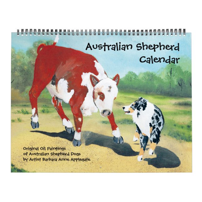 Australischer Schäferhund zwei Seiten großer Kalen Kalender (Titelbild)
