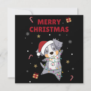Australischer Shepherd Frohe Weihnachts Winter Inv Einladung