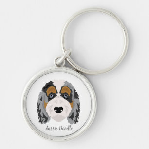 Australischer Shepherd Poodle Mix Schlüsselanhänge Schlüsselanhänger
