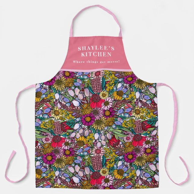 Australischer Sommer-Wildblume-Garten Schürze (Vorderseite)