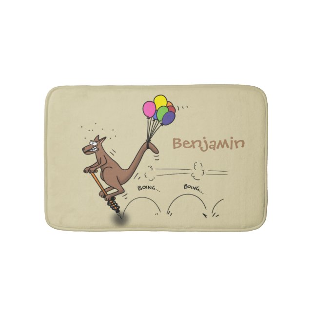 Australischer Spaß Kangaroo Cartoon Illustration Badematte (Vorderseite)
