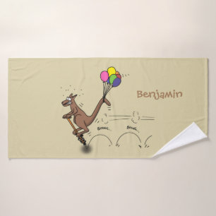 Australischer Spaß Kangaroo Cartoon Illustration Badhandtuch Set