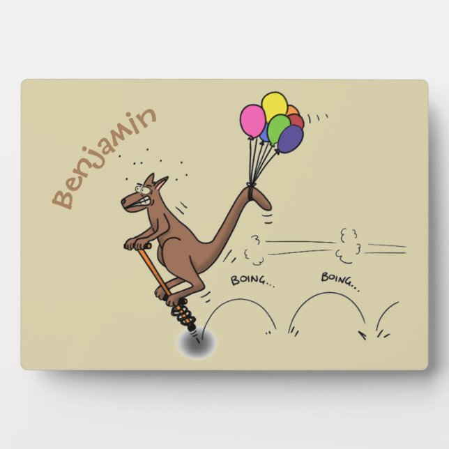 Australischer Spaß Kangaroo Cartoon Illustration Fotoplatte (Vorderseite)