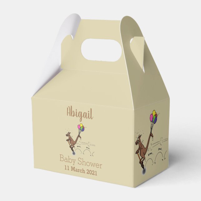 Australischer Spaß Kangaroo Cartoon Illustration Geschenkschachtel (Vorderseite)