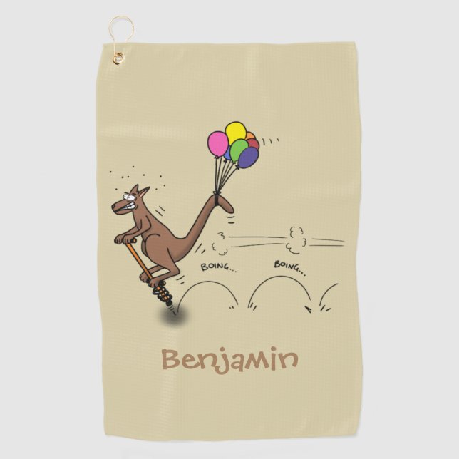 Australischer Spaß Kangaroo Cartoon Illustration Golfhandtuch (Vorderseite)