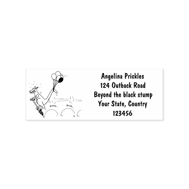 Australischer Spaß Kangaroo Cartoon Illustration Gummistempel (Prägung)