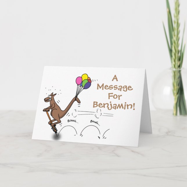 Australischer Spaß Kangaroo Cartoon Illustration Karte (Vorderseite)