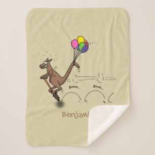 Australischer Spaß Kangaroo Cartoon Illustration Sherpadecke