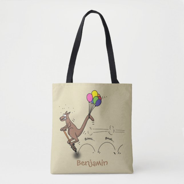 Australischer Spaß Kangaroo Cartoon Illustration Tasche (Vorderseite)