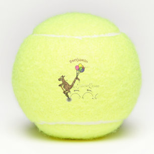 Australischer Spaß Kangaroo Cartoon Illustration Tennisbälle