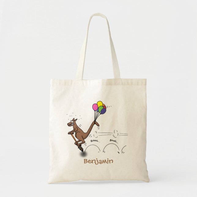 Australischer Spaß Kangaroo Cartoon Illustration Tragetasche (Vorne)