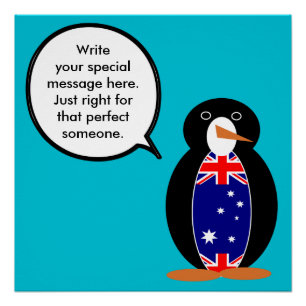 Australischer sprechender Ms-Pinguin personalisier Poster