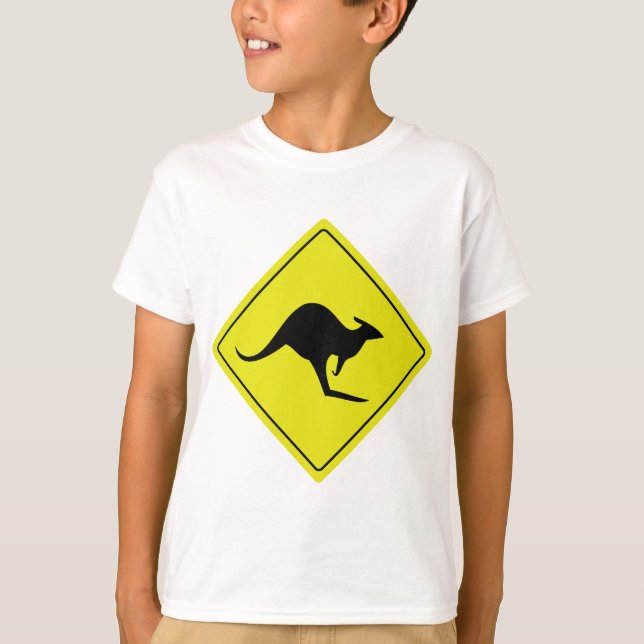 australischer Straßenschild Känguru T-Shirt (Vorderseite)