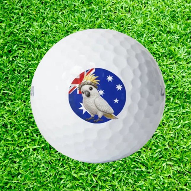 Australischer süßester Kakadu Golfball (Love golf and a good laugh? Aussie Cutest Cockatoo Golf Balls )