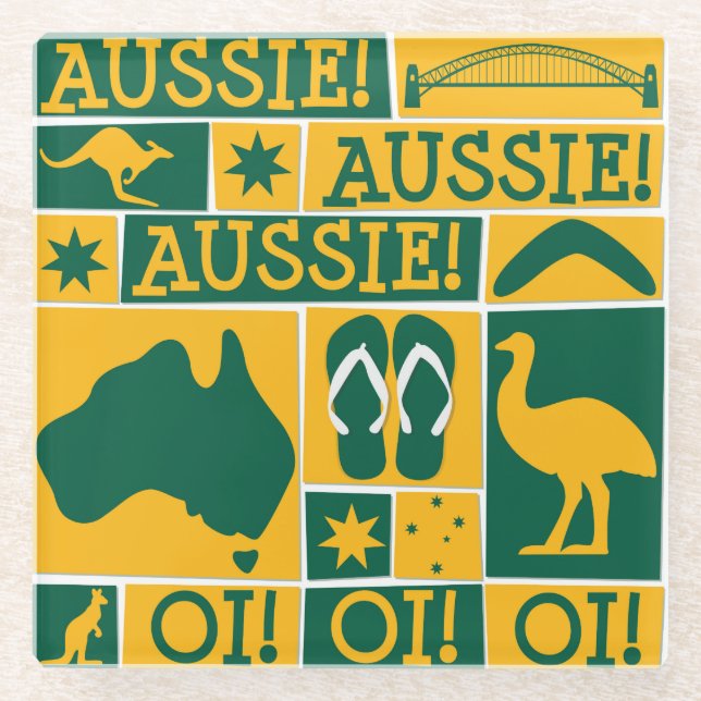 Australischer Tag Glasuntersetzer (Vorderseite)
