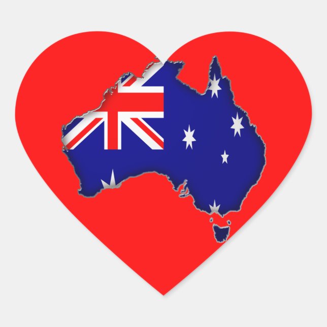 Australischer Tag Herz-Aufkleber (Vorderseite)