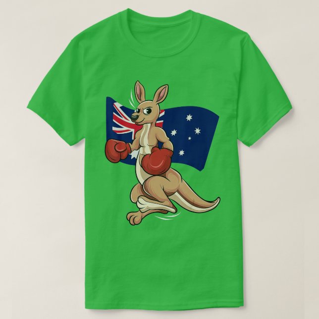 Australischer Tag Niedlich Kangaroo Australien Fla T-Shirt (Design vorne)