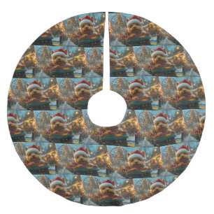 Australischer Terrier Dog Roller Untersetzer Weihn Polyester Weihnachtsbaumdecke