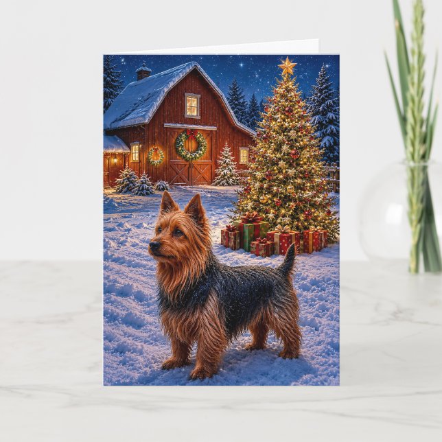 Australischer Terrier  Feiertagskarte (Vorderseite)