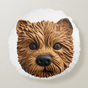 Australischer Terrier Hund 3D inspiriert Rundes Kissen