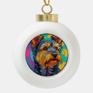 Australischer Terrier Hund Keramik Kugel-Ornament