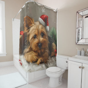 Australischer Terrier Hund Weihnachtsfestlich Duschvorhang