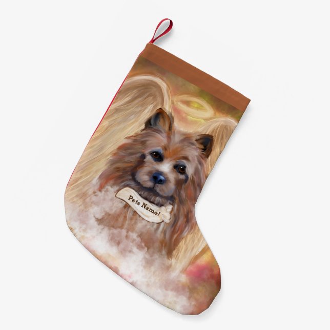 AUSTRALISCHER TERRIER KLEINER WEIHNACHTSSTRUMPF (Vorderansicht (hängend))