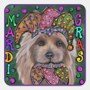 AUSTRALISCHER TERRIER QUADRATISCHER AUFKLEBER