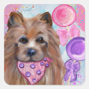AUSTRALISCHER TERRIER   QUADRATISCHER AUFKLEBER