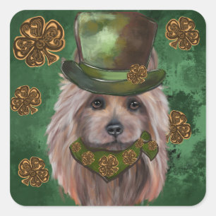 AUSTRALISCHER TERRIER QUADRATISCHER AUFKLEBER