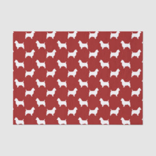 Australischer Terrier Silhouetten Muster Rot Seidenpapier