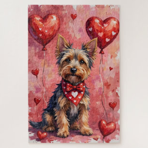Australischer Terrier Valentine Hund Kunst mit Her