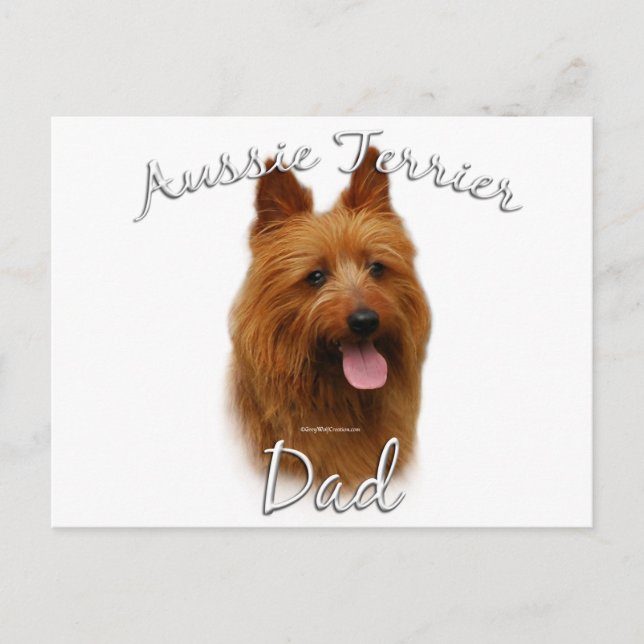Australischer Terrier Vater 2 Postkarte (Vorderseite)