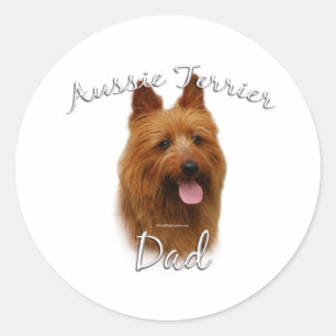 Australischer Terrier Vater 2 Runder Aufkleber