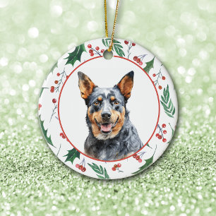 Australischer Tierzucht Hund Rot Beer Holly Border Keramik Ornament