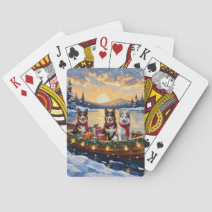 Australischer Tierzüchterhund Weihnachtsboot Urlau Spielkarten