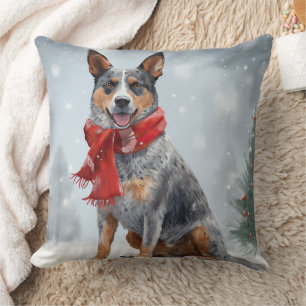 Australischer Treibhund im Schnee Weihnachten Kissen