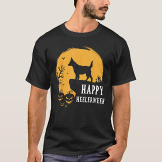 Australischer Treibhund Vollmond Rot Blau Heeler H T-Shirt