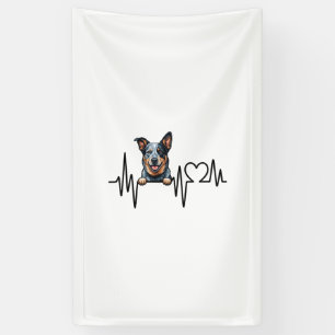 Australischer Tüderhund Herzschlag Ekg Herz Pfote Banner