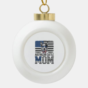Australischer Tüderhund-Mutter-patriotisches Vinta Keramik Kugel-Ornament