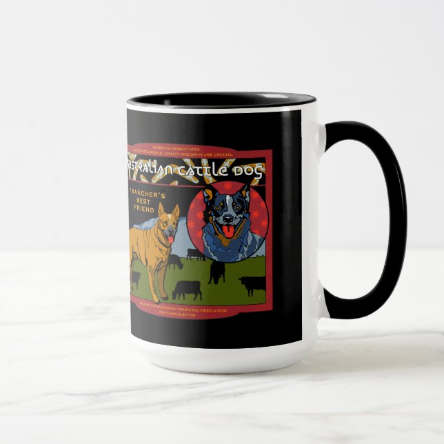 Australischer Vieh-Hund - der beste Freund eines Tasse (Rechts)