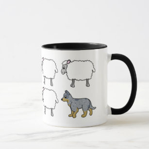 Australischer Vieh-Hund, der Schaf-Tasse in Herden Tasse