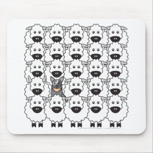 Australischer Vieh-Hund in den Schafen Mousepad