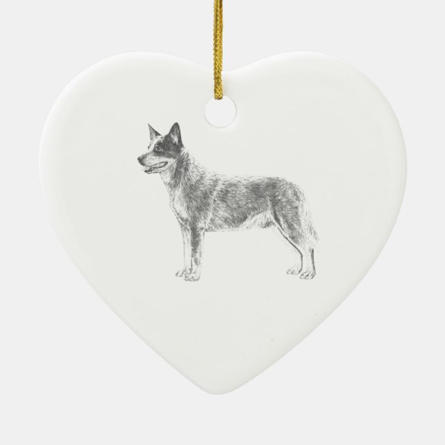 Australischer Vieh-Hund Keramik Ornament (Hinten)