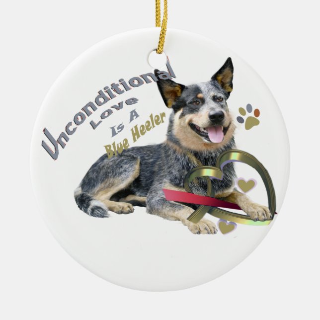 Australischer Viehhundblaue heeler Verzierung Keramik Ornament (Vorne)